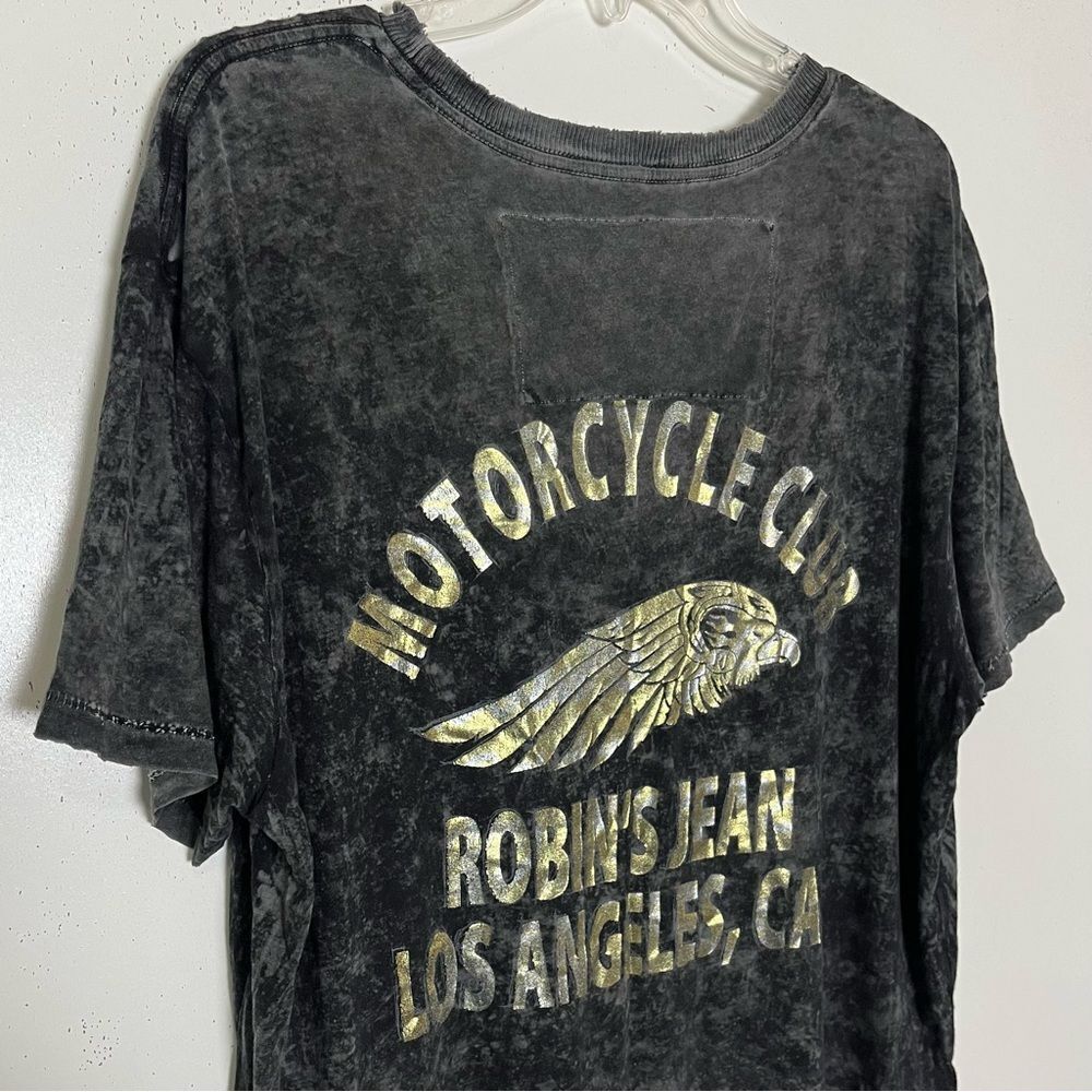 Vintage Y2K Robin’s Jean Threadbare T-Shirt Motorcycle Club LA Graphic Black 2XL - Picture 7 of 13